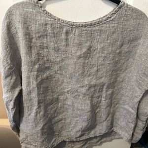 elizabeth suzann Lara Top in Linen Gauze | Smoke Small